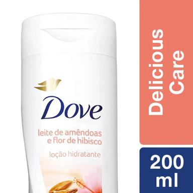 Loção Hidratante Dove Delicious Care Leite de Amêndoas e Flor de Hibiscos com 200ml