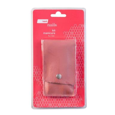 Kit Manicure Needs Nails em Aço Inox com Pinça + Alicate + Lixa + Tesoura Curvada