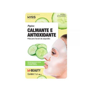 Máscara Facial de Algodão Kiss NY Pepino com 1 unidade