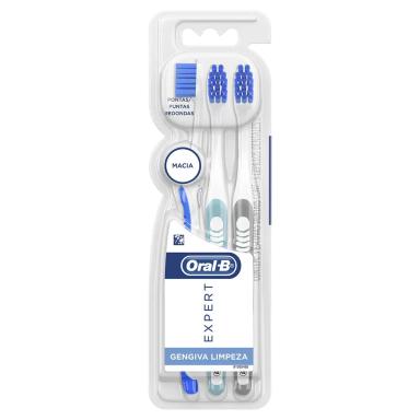 Escova de Dente Oral-B Expert Gengiva Limpeza Suave com 3 unidades