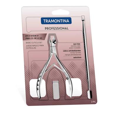 Kit para Cutículas Tramontina em Aço Inox com Alicate + Empurrador