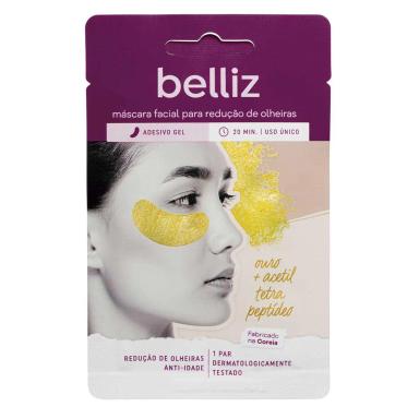 Máscara Facial para Redução de Olheiras Belliz Ouro + Acetil Tetralpeptídeo com 1 par
