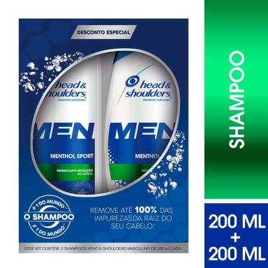Kit Shampoo Head & Shoulders Men Menthol Sport com 2 Unidades