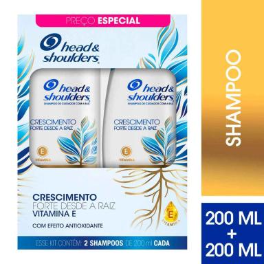 Kit Shampoo Head&Shoulders Crescimento Forte Desde a Raiz 2 Unidades de 200ml cada