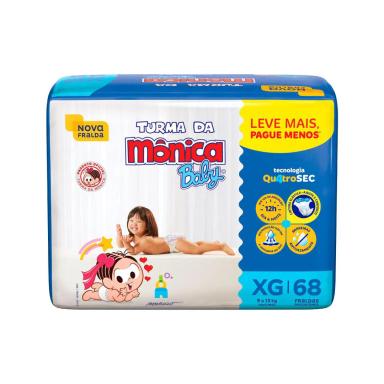 Fralda Turma da Mônica Baby XG - 68 Unidades