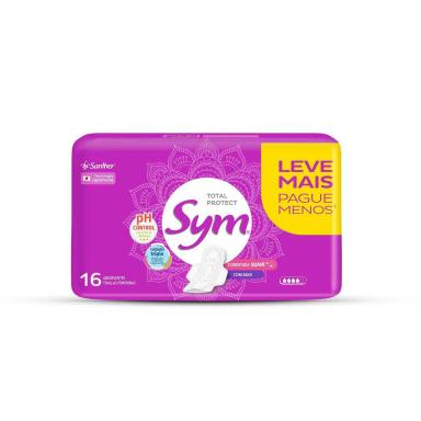 Absorvente Sym Total Protect Suave com Abas com 16 Unidades