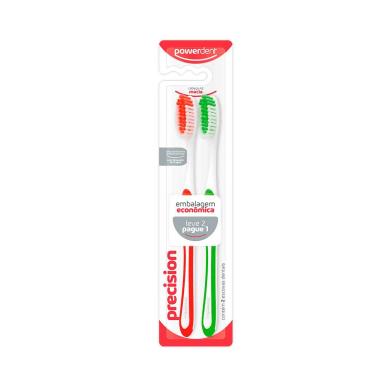 Escova de Dente Powerdent Precision Macia com 2 Unidades