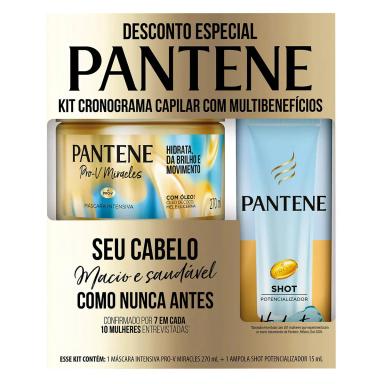 Máscara Intensiva Pantene Pro-V Miracles Hidrata 270ml + Shot Potencializador Pantene 15ml