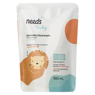 Sabonete Líquido Needs Baby Glicerinado Algodão Refil 180ml