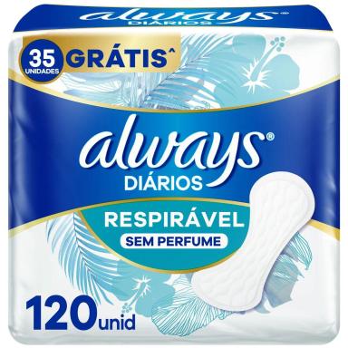 Protetor Diário Always Respirável Sem Perfume 120 unidades