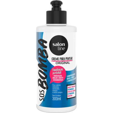 Creme para Pentear Salon Line S.O.S Bomba Original Cabelos Ondulados e Cacheados com 300ml