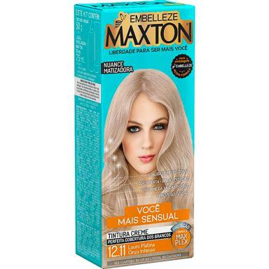 Kit Coloração Maxton Louro Platina Cinza 12.11 com 1 unidade