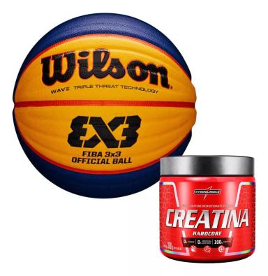BOLA DE BASQUETE FIBA 3X3 OFICIAL - WAVE TRIPLE + CREATINA INTEGRLAMEIDICA 300G